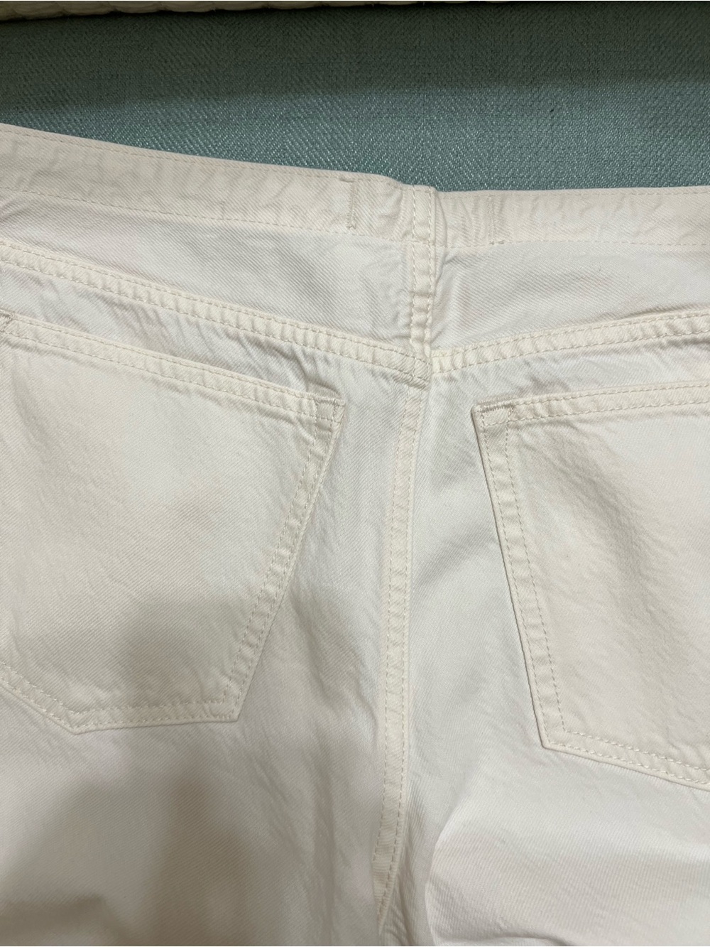 Abercrombie & Fitch White Denim Drawstring Shorts - Picture 4 of 4